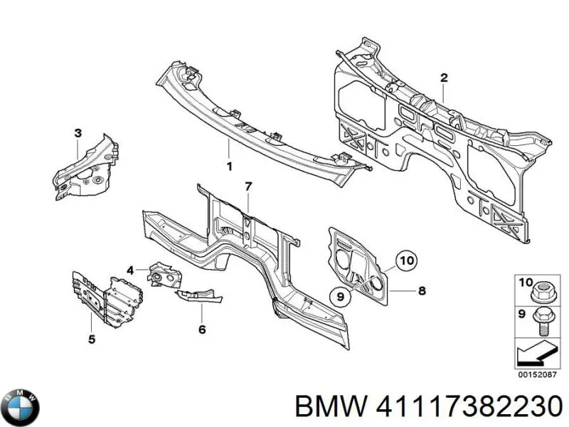 Osłona chłodnicy górna (panel mocowania reflektorów) do BMW X5 (E70)