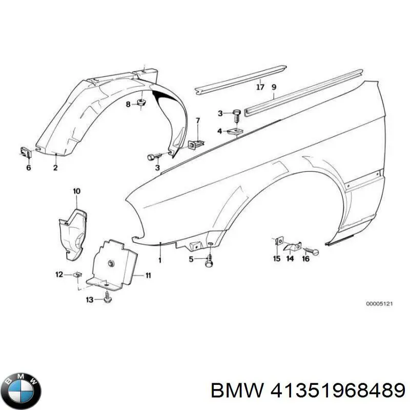 41351968489 BMW Błotnik przedni lewy