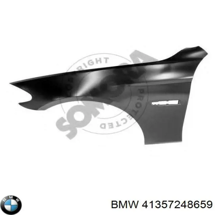 Błotnik przedni lewy BMW 41357248659 cena, od 120,44 USD