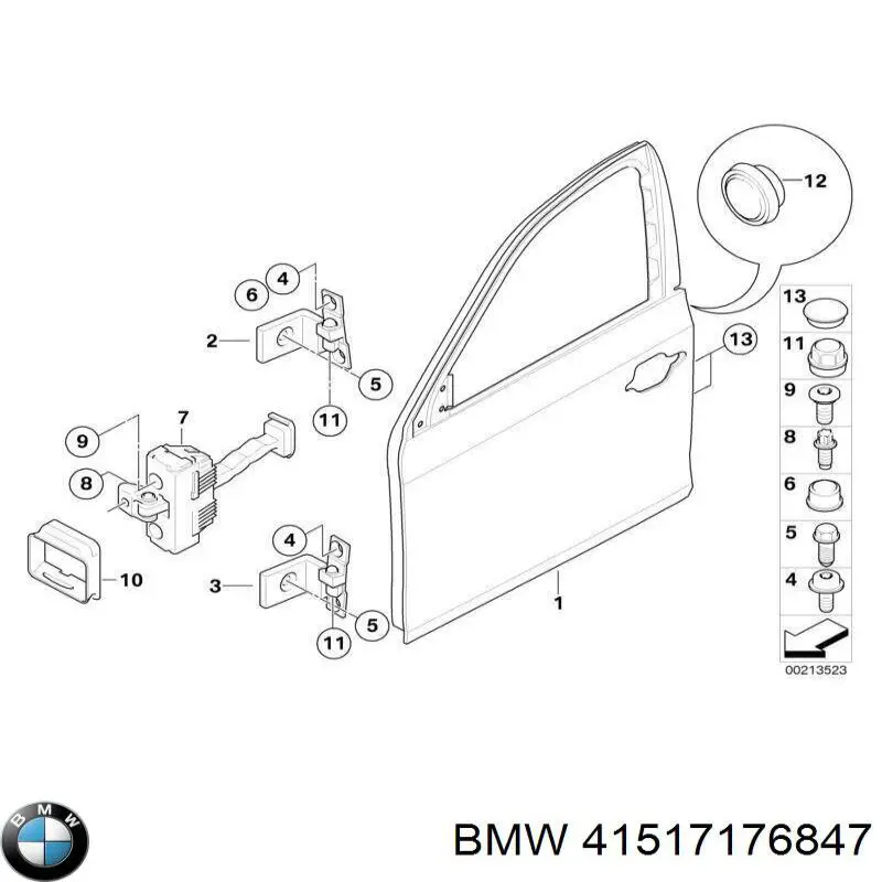 Zawias drzwi przednich lewych do BMW X6 (E71)