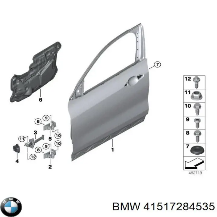Zawias drzwi przednich lewych BMW 41517284535 cena, od 31,37 USD