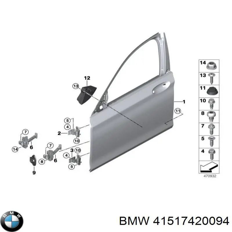 41517420094 BMW Zawias drzwi przednich prawych