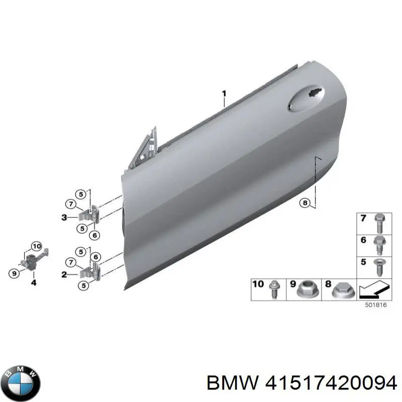 Do koszyka 41517420094 BMW Zawias drzwi przednich prawych