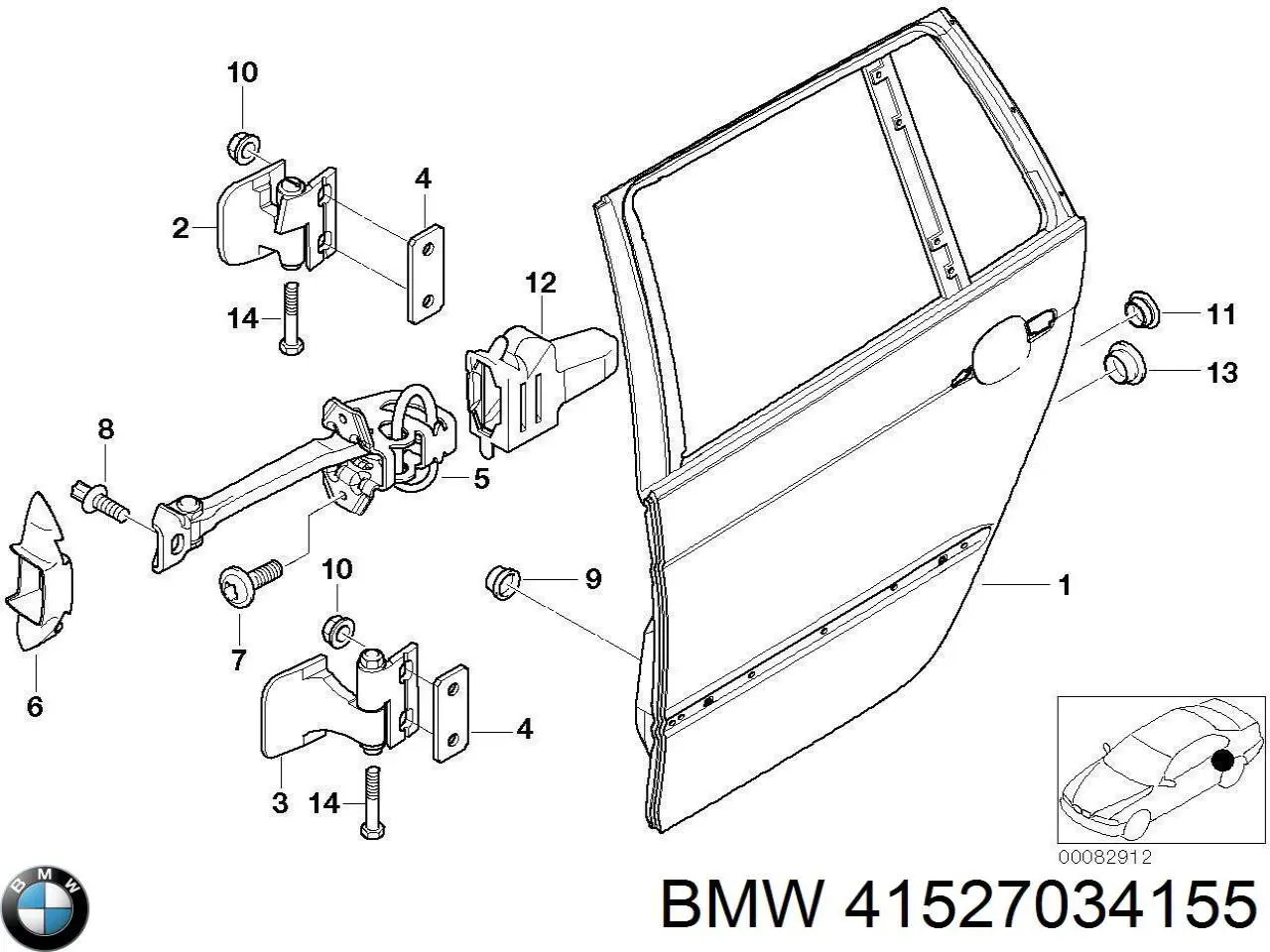 Drzwi tylne lewe BMW 3 kombi (E46) (1999 - 2005) cena, od 164,32 USD