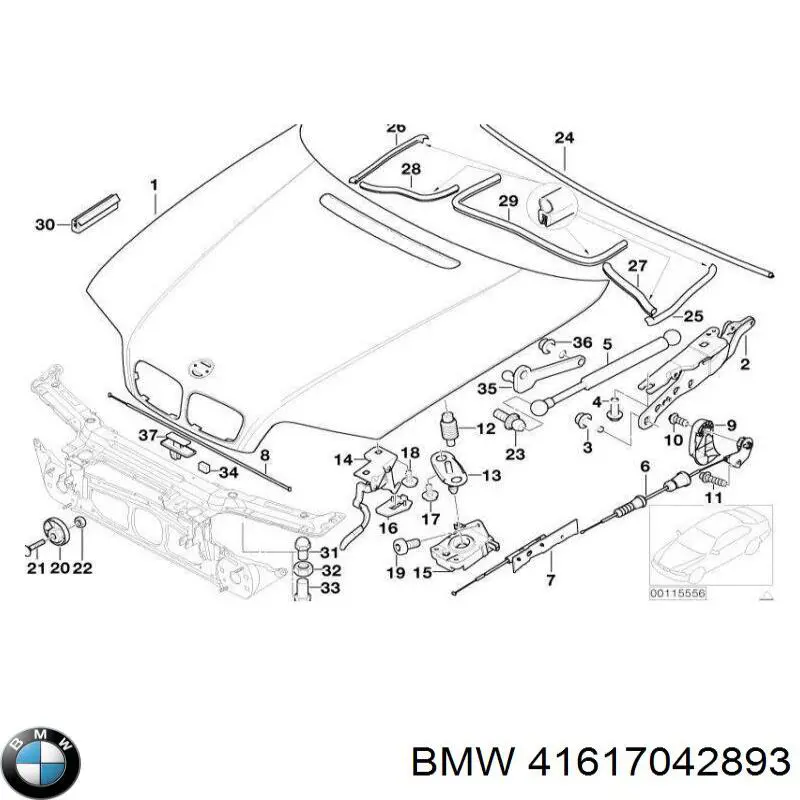 Maska silnika BMW 41617042893 cena, od 350,81 USD