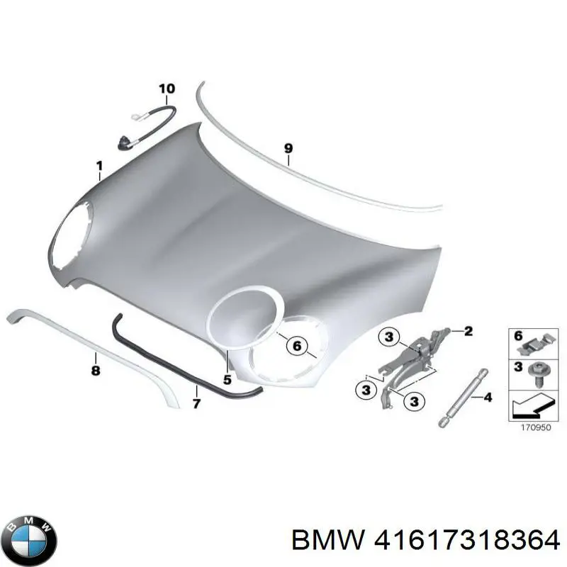 41617318364 BMW Maska silnika