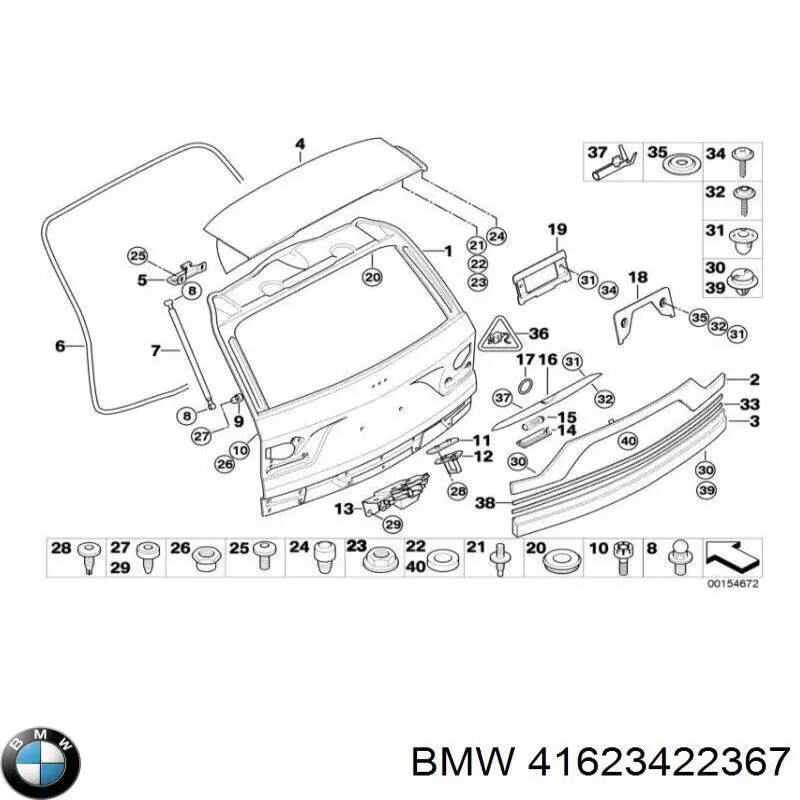 41623404959 BMW zawias klapy bagażnika