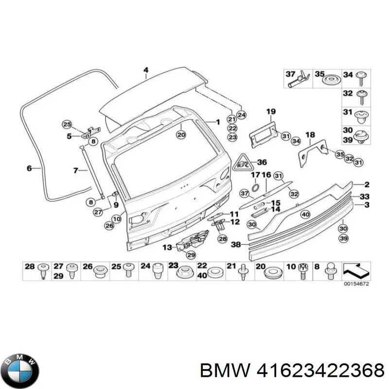 Zawias klapy bagażnika do BMW X3 (E83)