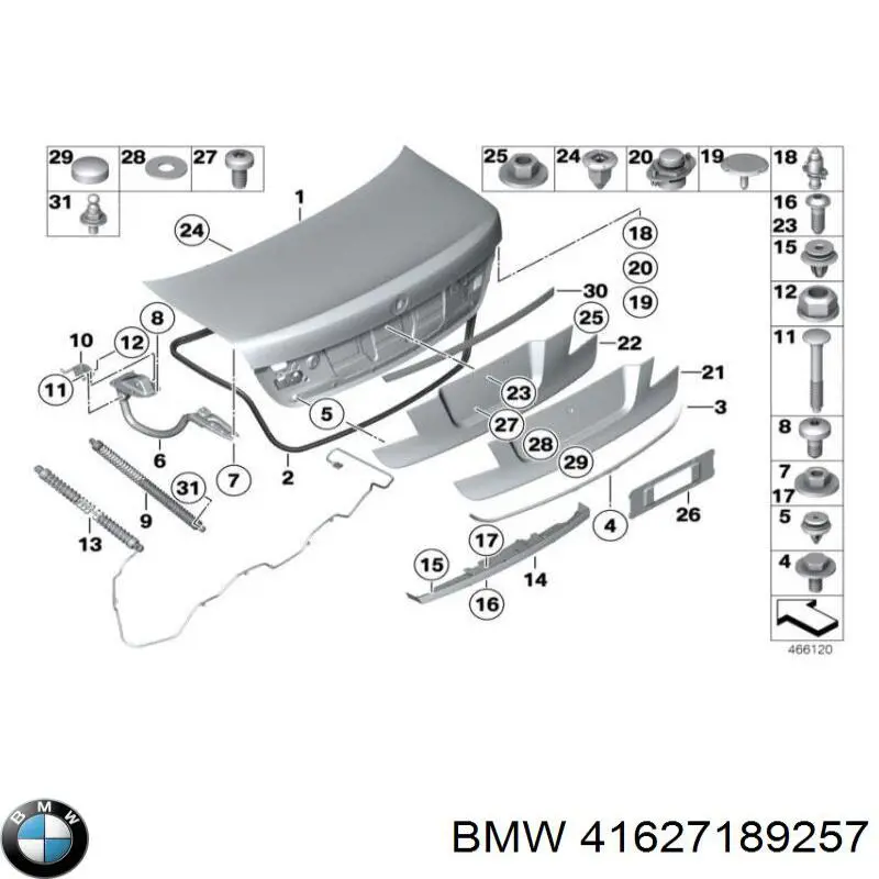 41627189257 BMW zawias klapy bagażnika