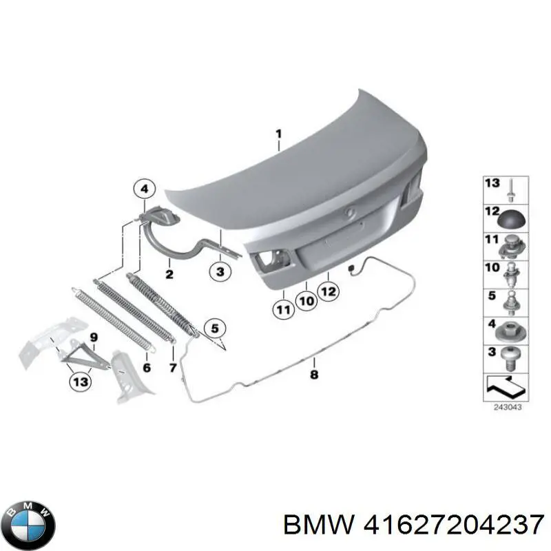 Zawias klapy bagażnika do BMW 5 (F10)