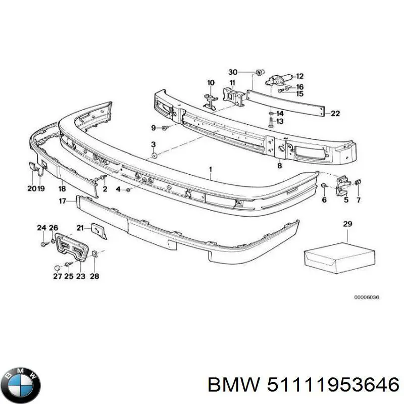 Do koszyka 51111953646 BMW Zderzak przedni