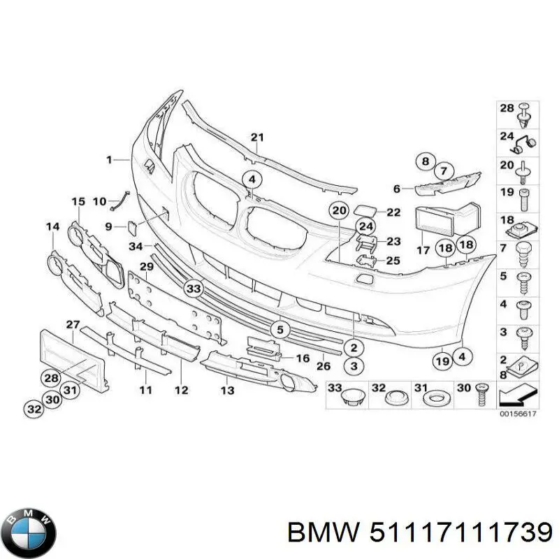 Do koszyka 51117111739 BMW Zderzak przedni