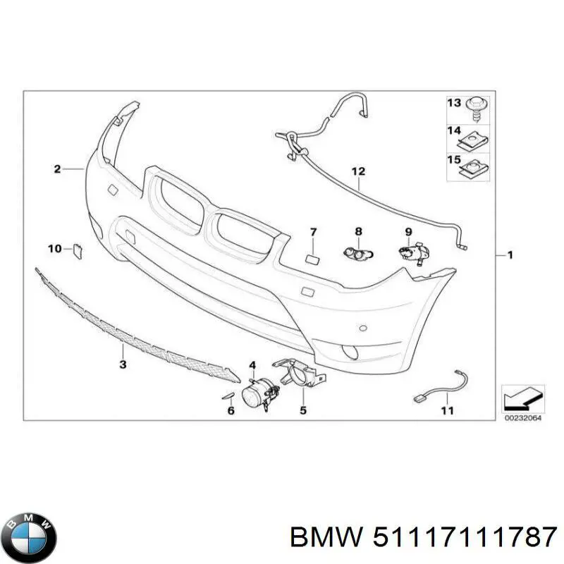 Do koszyka 51117111787 BMW Zaślepka haku holowniczego zderzaka przednia