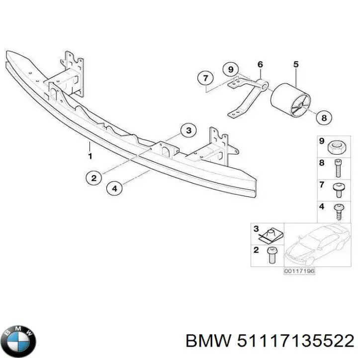 Wzmocnienie zderzaka przedniego do BMW 7 (E65, E66, E67)