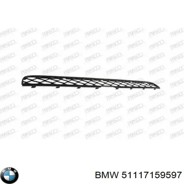 51117159597 BMW Kratka zderzaka przedniego górna