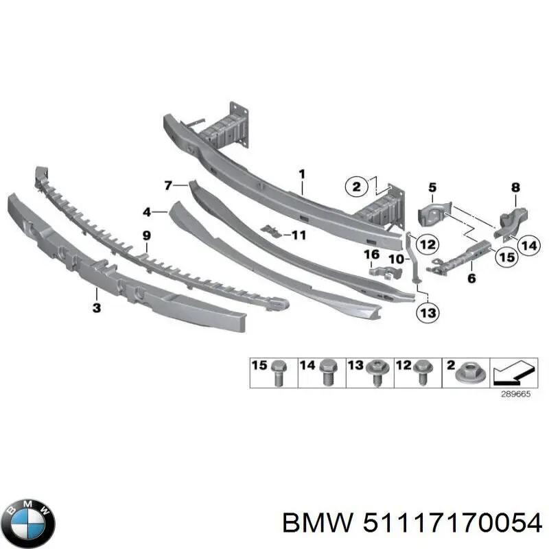 51117170054 BMW wzmocnienie zderzaka przedniego