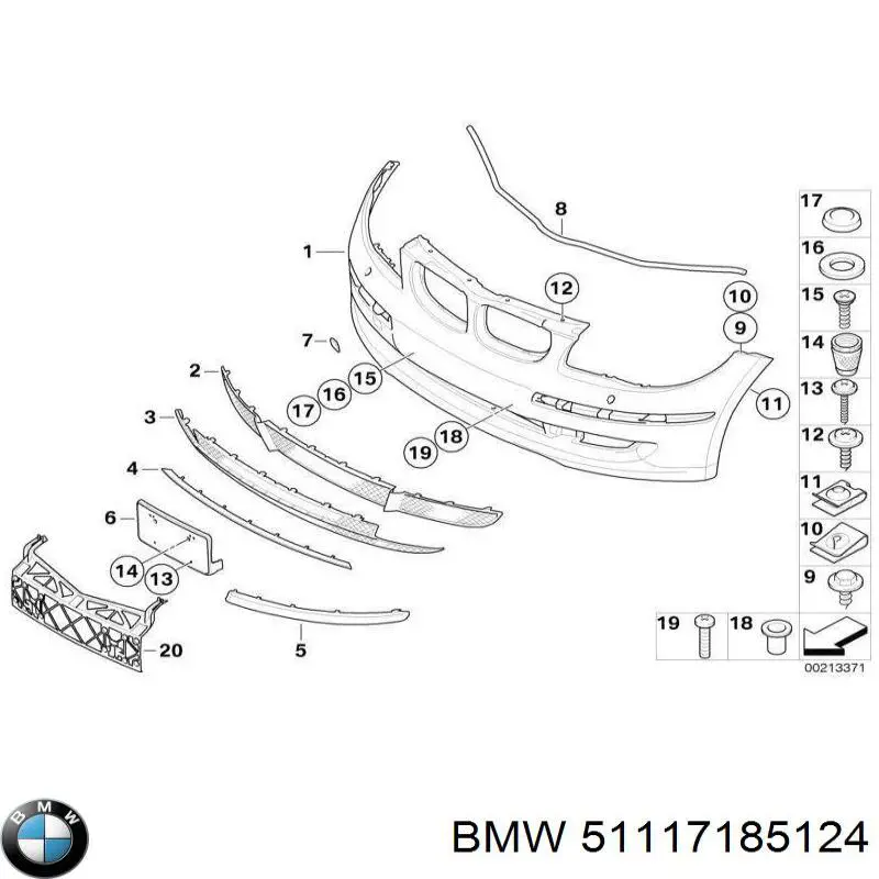 Do koszyka 51117185124 BMW Zderzak przedni