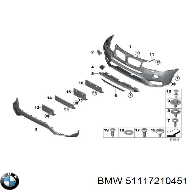 Zderzak przedni 51117210451 BMW