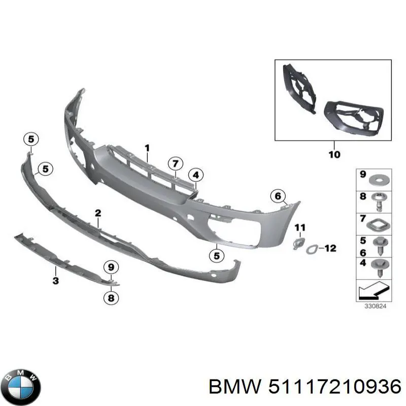 Wspornik (adapter) mocowania reflektora przedniego do BMW X6 (E71)