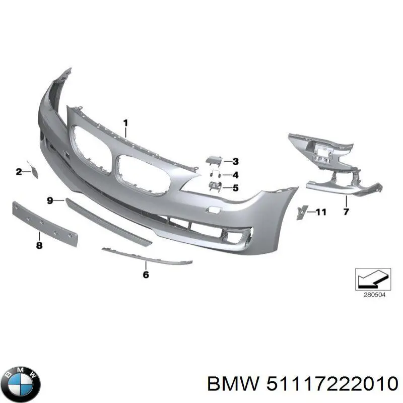 Spojler zderzaka przedniego do BMW 7 (F01, F02, F03, F04)