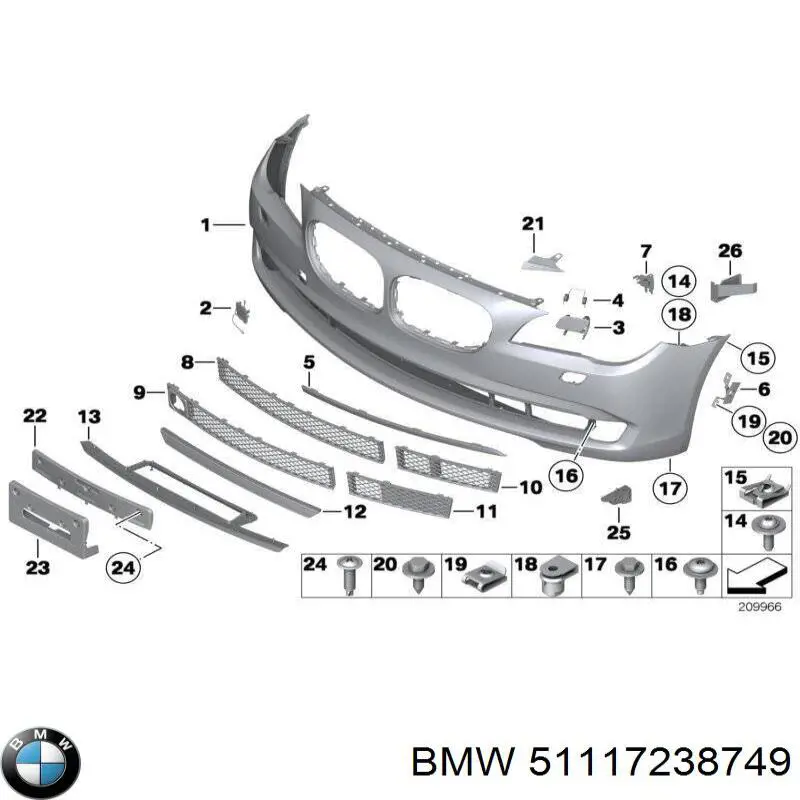 51117238749 BMW Zderzak przedni