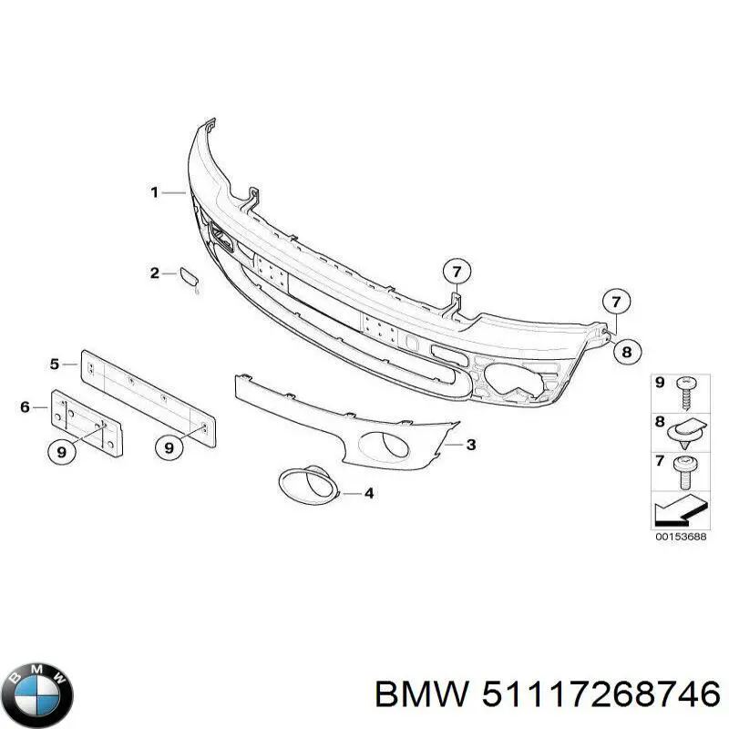 Zderzak przedni BMW 51117268746 cena, od 186,73 USD