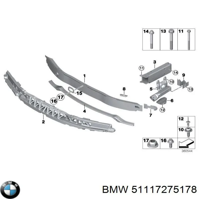 51117275178 BMW Wzmocnienie zderzaka przedniego
