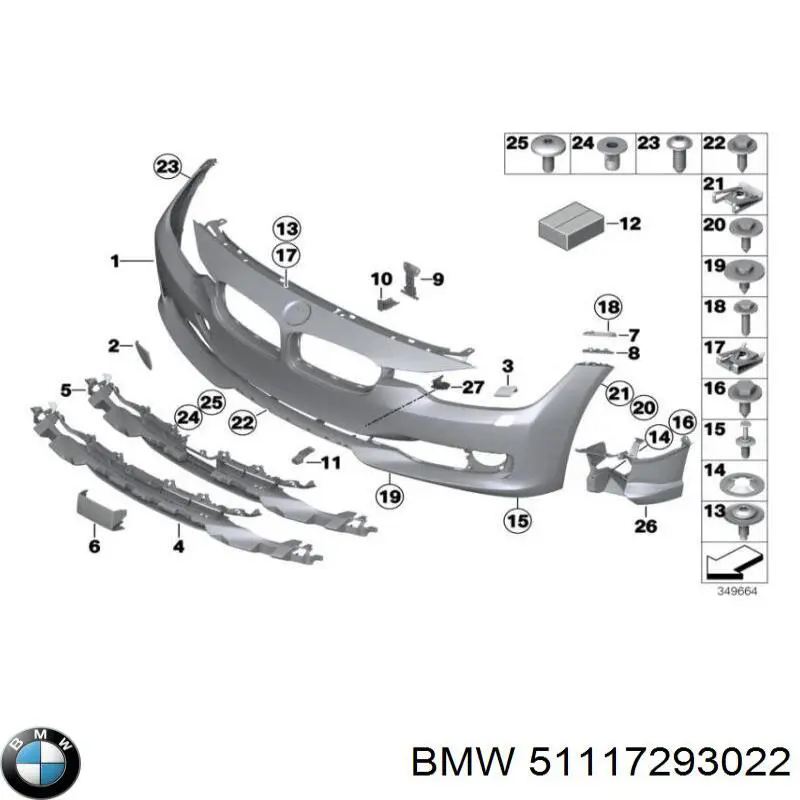 Zderzak przedni BMW 51117293022 cena, od 239,97 USD