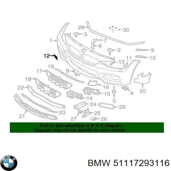Zaślepka haku holowniczego zderzaka przednia BMW 51117293116 cena, od 12,65 USD