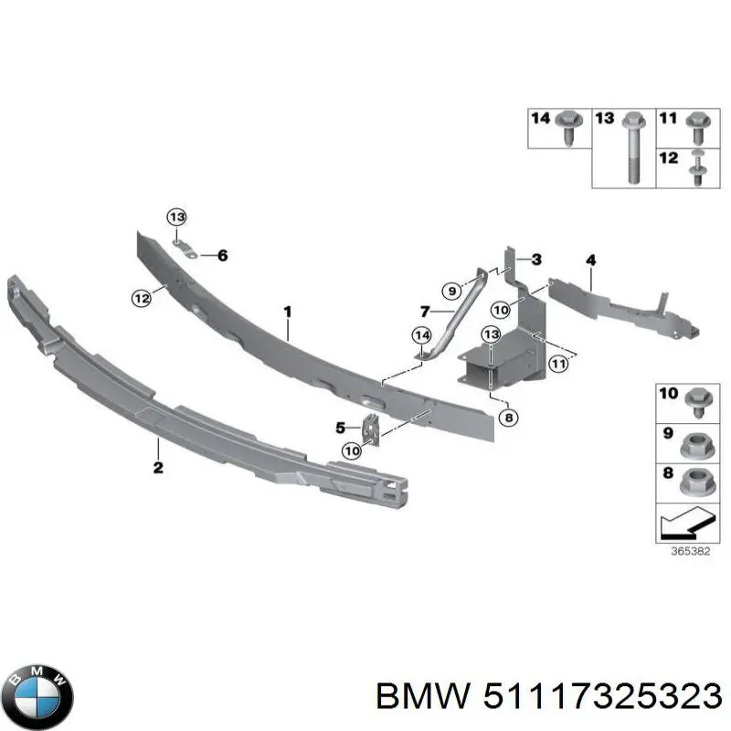 51117325323 BMW Wspornik zderzaka przedniego lewy