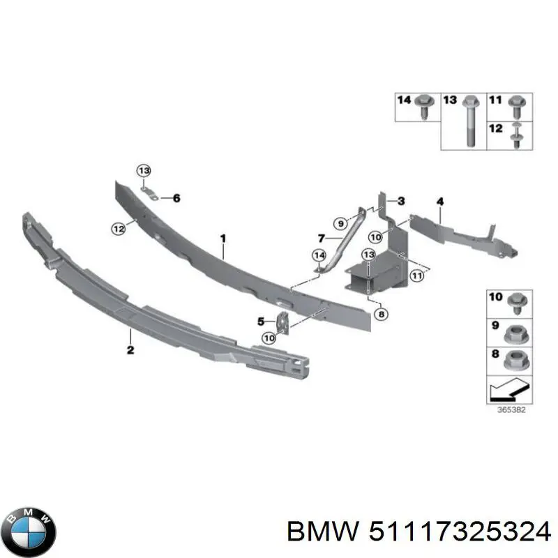 51117325324 BMW Wspornik zderzaka przedniego prawy
