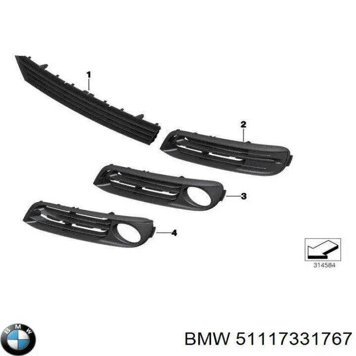 51117331767 BMW Listwa ochronna zderzaka przedniego lewa