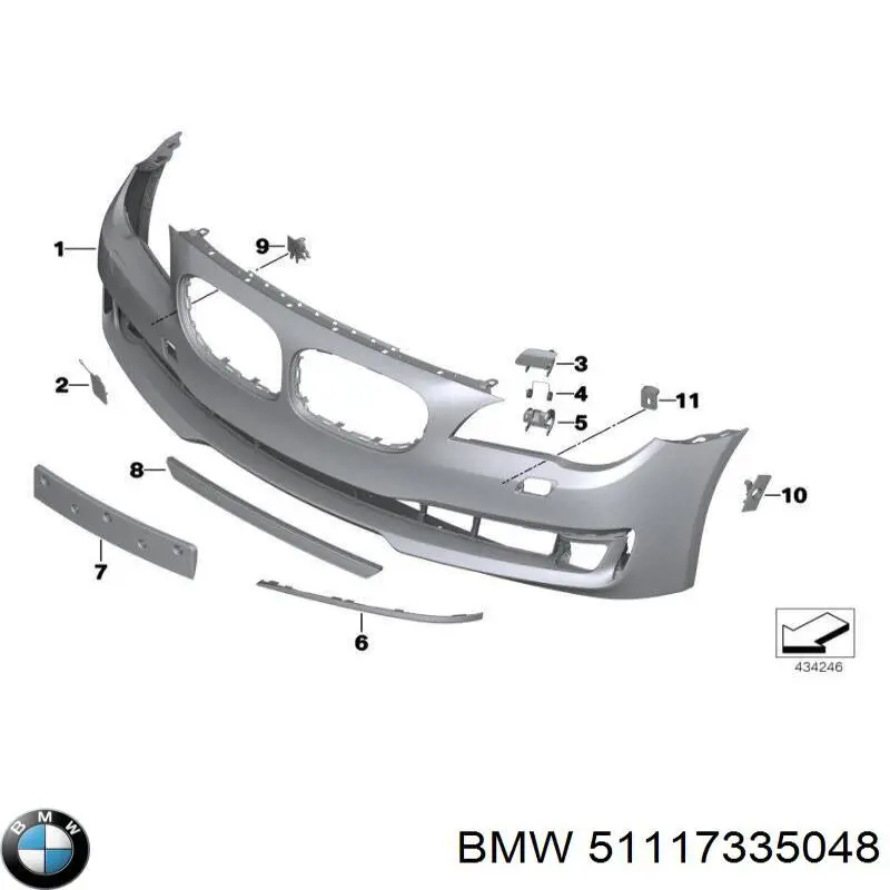 51117335048 BMW Zaślepka haku holowniczego zderzaka przednia