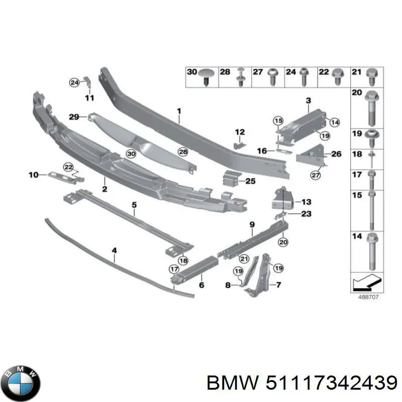 Do koszyka Wzmocnienie zderzaka przedniego BMW X1  F48