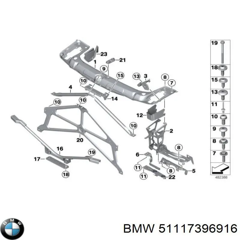 Absorber (wypełniacz) zderzaka przedniego BMW 51117396916 cena, od 47,06 USD