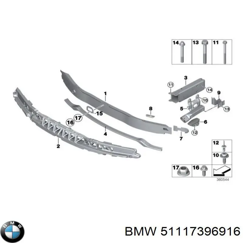 51117396916 BMW Absorber (wypełniacz) zderzaka przedniego
