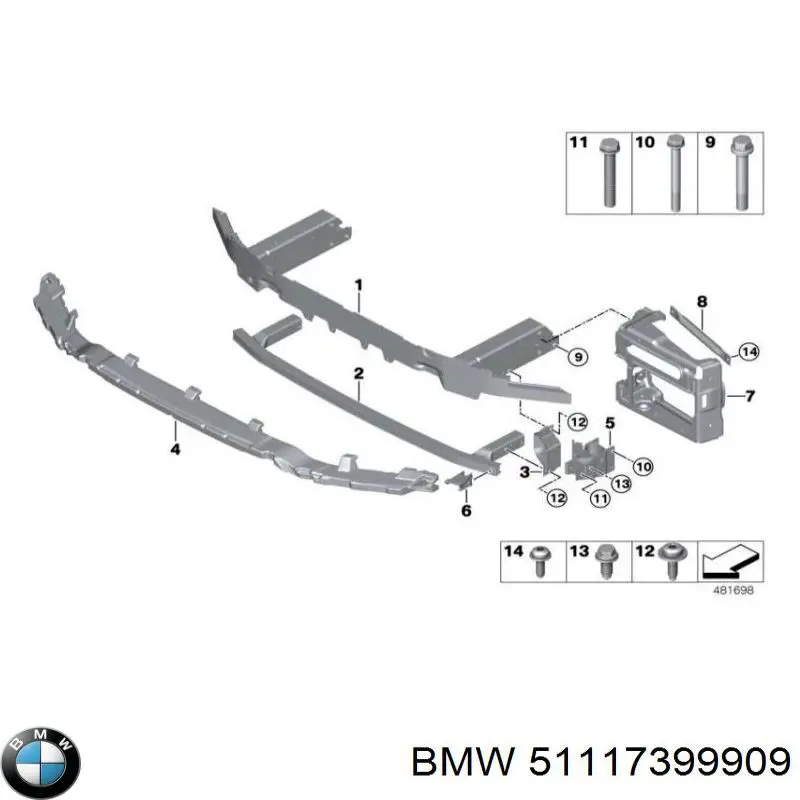 51117399909 BMW Absorber (wypełniacz) zderzaka przedniego