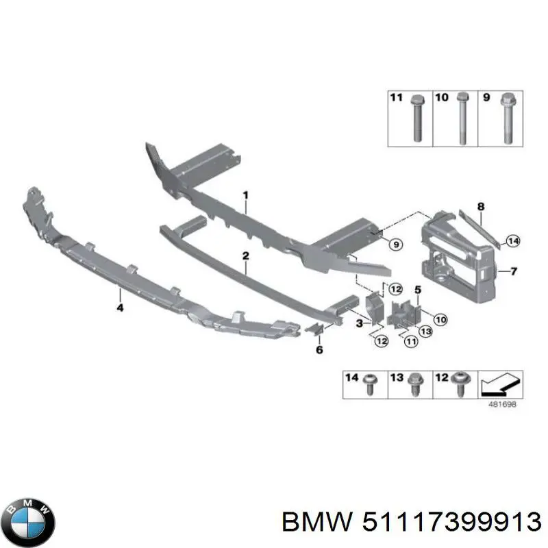 51117399913 BMW Wspornik wzmocnienia zderzaka przedniego