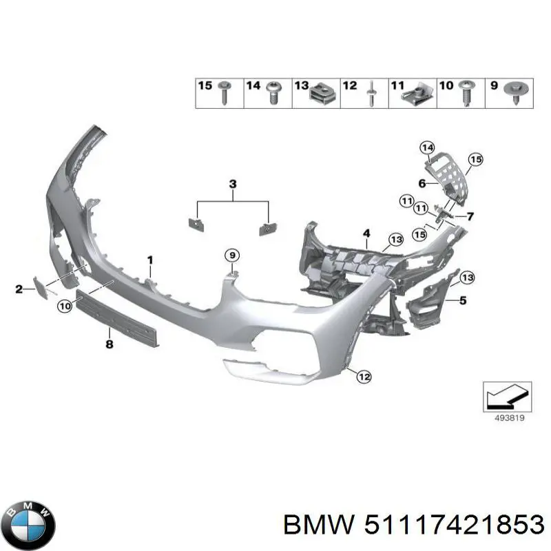 Wspornik zderzaka przedniego lewy BMW 51117421853 cena, od 25,88 USD