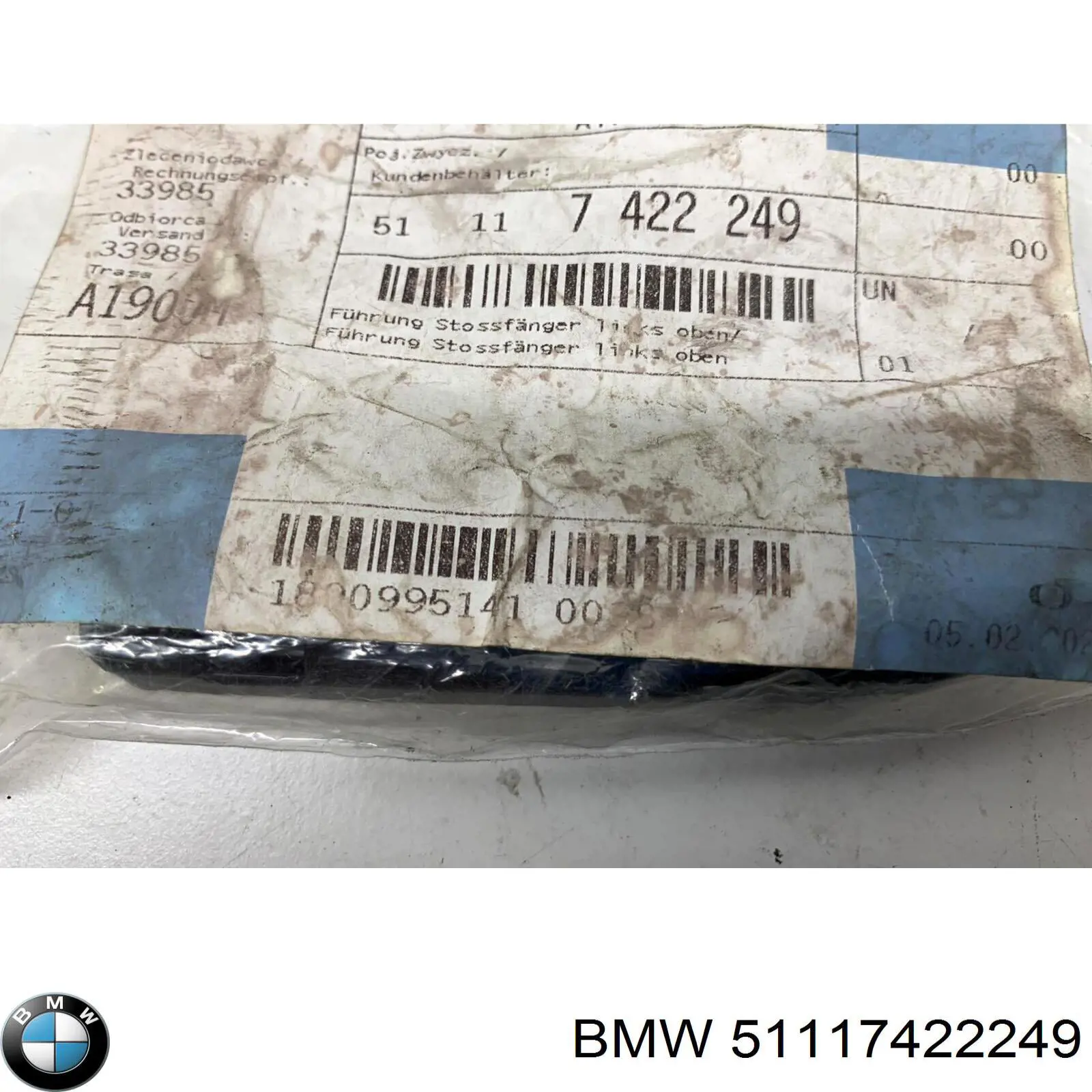 Do koszyka 51117422249 BMW Prowadnica zderzaka przedniego lewa