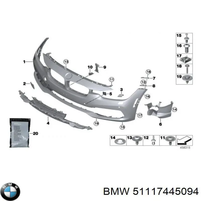 51117445094 BMW Zderzak przedni