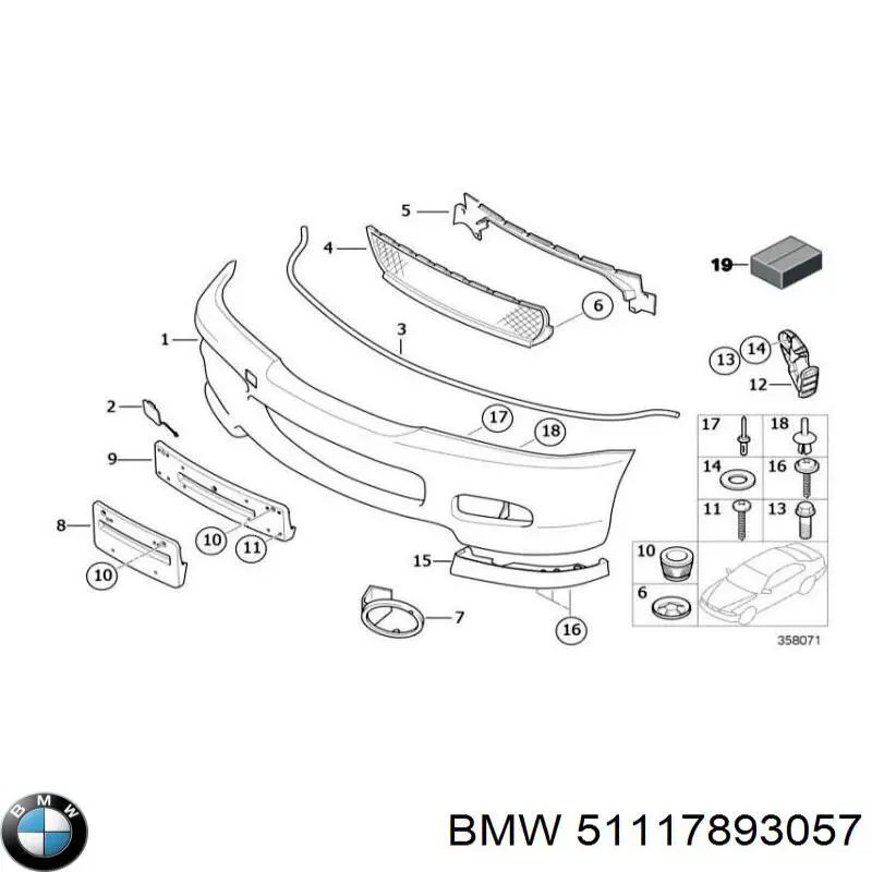 Do koszyka 51117893057 BMW Zderzak przedni