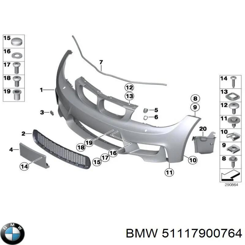 Kratka zderzaka przedniego środkowa do BMW 3 (E92)