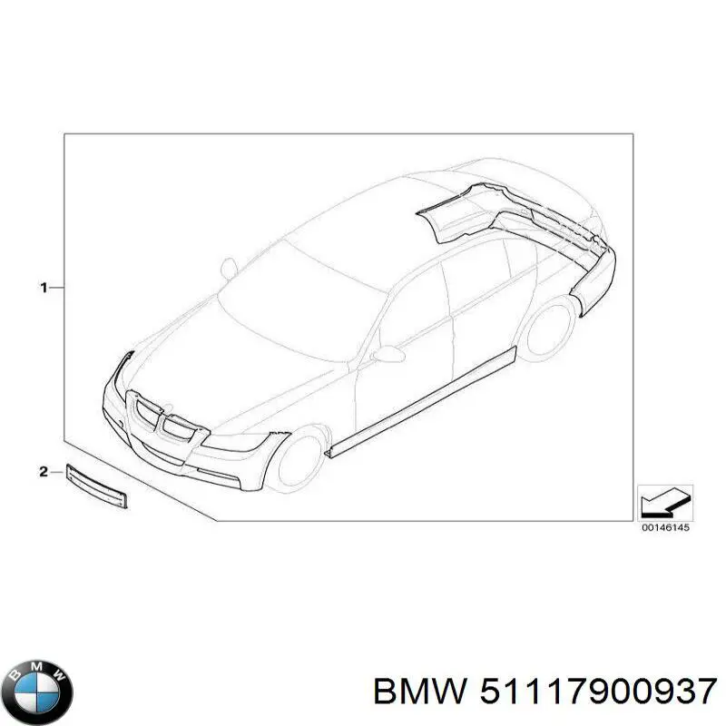 Zderzak przedni BMW 51117900937 cena, od 267,30 USD
