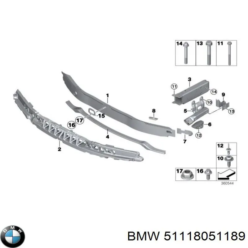 Wspornik zderzaka przedniego lewy do BMW 1 (F21)