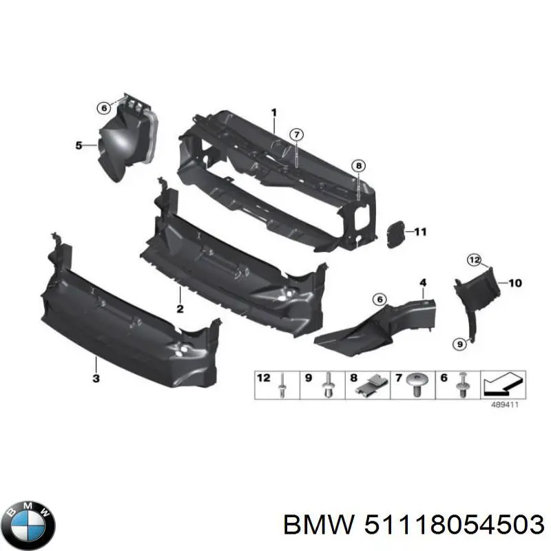 51118054503 BMW Kratka zderzaka przedniego dolna