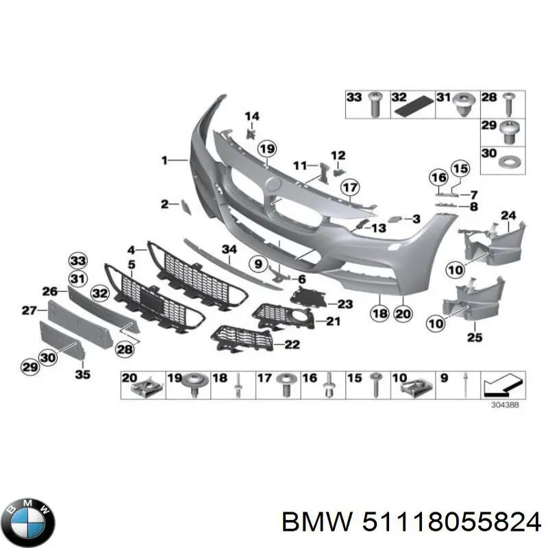 51118055824 BMW Zderzak przedni