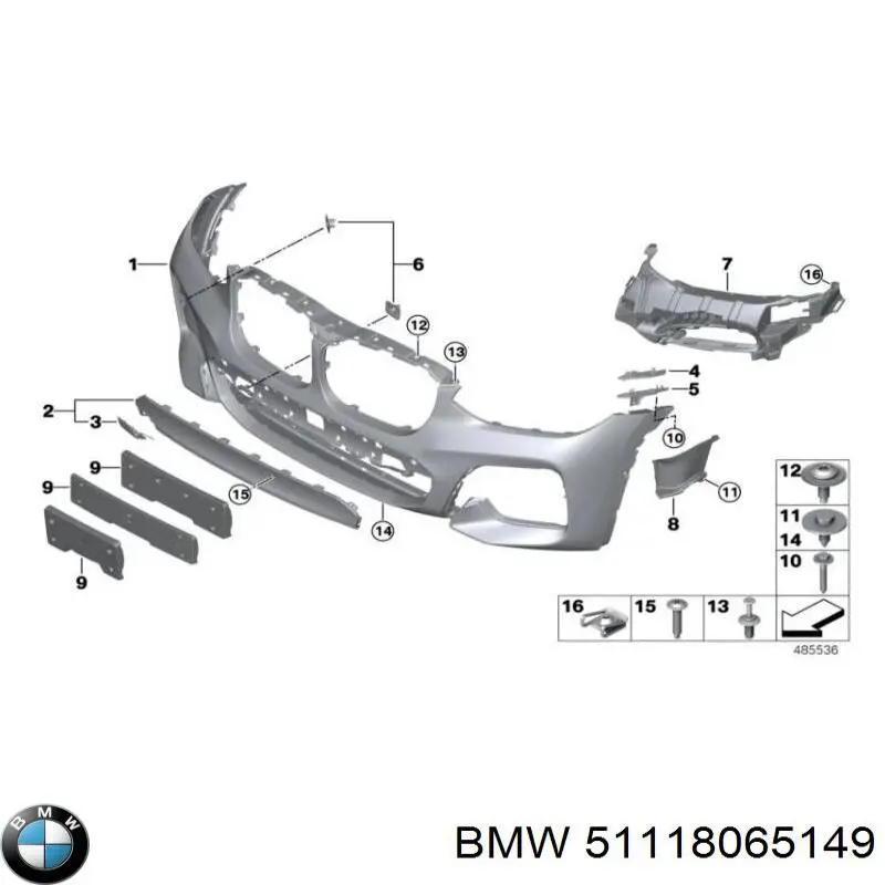 51118065149 BMW Deflektor przedniego zderzaka lewy