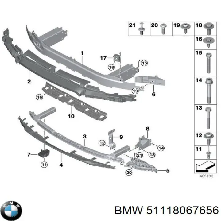Absorber (wypełniacz) zderzaka przedniego BMW 51118067656 cena, od 60,86 USD