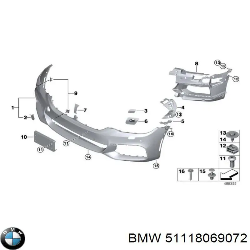 Zderzak przedni do BMW 5 (G30, F90)